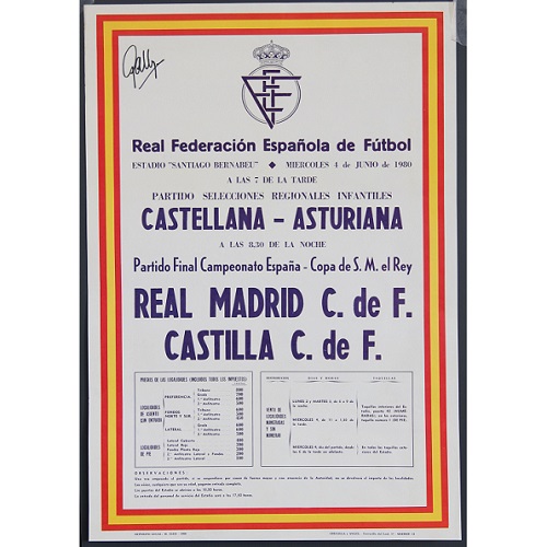 Cartel Real Madrid C.F. y selecciones regionales firmado